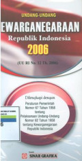 Undang-undang kewarganegaraan Republik Indonesia 2006:UU RI No.12 Tahun 2006