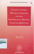 Undang-undang Republik Indonesia tentang bea perolehan hak atas tanah dan bangunan