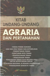 KITAB UNDANG-UNDANG AGRARIA DAN PERTANAHAN