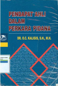 Pendapat ahli dalam perkara pidana