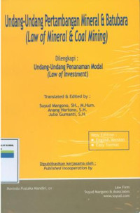 Undang-undang pertambahan mineral dan batubara (law of mineral dan coal mining)