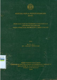 Diklat PIM IV: Rencana kerja peningkatan kinerja laporan keuangan pada pengadilan negeri lubuk pakam