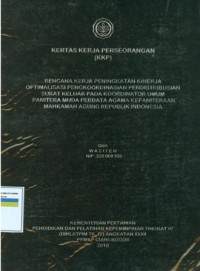 KKP PIM IV: Rencana kerja peningkatan kinerja optimalisasi pengkoordinasian pendistribusian surat keluar pada koordinator umum panitera muda perdata agama kepaniteraan mahkamah agung republik indonesia