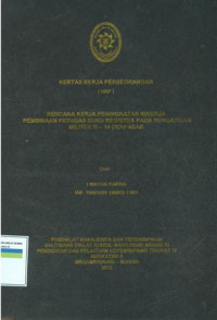 KKP PIM IV: Rencana kerja peningkatan kinerja pembinaan petugas buku register pada pengadilan militer III-14 denpasar