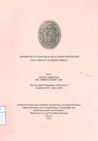 Diklat Prajab Gol.III Angkatan XLII: Laporan aktualisasi nilai-nilai dasar profesi pns pada pengadilan negeri singkil