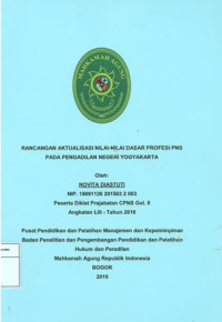 Diklat Prajab Gol.II Angkatan LIII: Laporan aktualisasi nilai-nilai dasar profesi pns pada pengadilan negeri yogyakarta