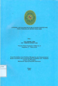 Diklat Prajab Gol.II Angkatan LI: Laporan aktualisasi nilai-nilai dasar profesi pns pada pengadilan negeri raba bima