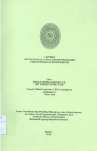 Diklat Prajabatan CPNS Gol.III Angkatan LI: Laporan aktualisasi nilai-nilai dasar profesi asn pada pengadilan tinggi banten