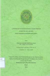 Diklat Prajabatan CPNS Gol.II Angkatan LIV: Laporan aktualisasi nilai-nilai dasar profesi aparatur sipil negara pada pengadilan negeri koto baru