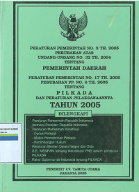 Peraturan pemerintah no 3 th 2005 perubahan atas undang-undang no. 32 th 2004 tentang pemerintah daerah