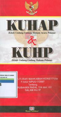 Kuhap dan kuhp : Putusan mahkamah konstitusi