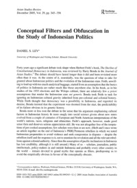 Conceptual Filters and Obfuscation in the Study of Indonesian Politics