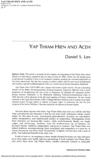 Yap Thiam Hien and Aceh