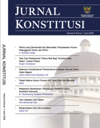 Jurnal Konstitusi, Volume 6 Nomor 1, April 2009