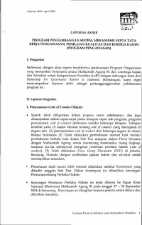 Program Pengembangan Sistem, Mekanisme serta Tata Kerja Pengawasan, Penilaian Kualitas  dan Kinerja Hakim (Program Pengawasan)