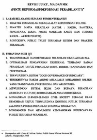 Revisi UU KY, MA, dan MK (Pintu reformasi/ deformasi peradilan)