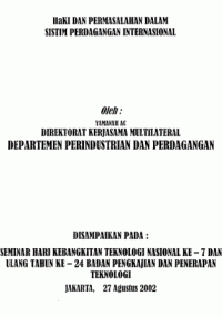 HaKi dan permasalahan dalam sistem perdagangan  internasional