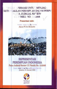 Tindak afirmasi untuk menjaga keterwakilan perempuan dalam Perpu Pasca Judicial Review UU Pemilu No. 10 2008