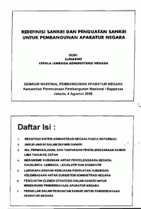 Redefenisi sankri dan penguatan sankri untuk pembangunan aparatur negara