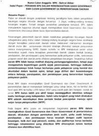 Peranan BPK dalam meningkatkan good governance and clean government di pemerintahan daerah