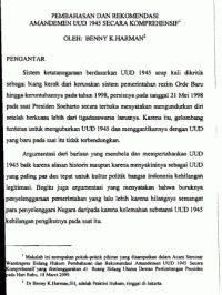 Pembahasan dan rekomendasi UUD 1945 secara komprehensif