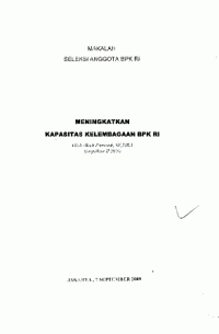 Meningkatkan kapasitas kelembagaan BPK RI