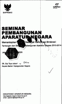 Pembangunan bidang kepegawaian  : Isu, masalah, tantangan dan agenda kebijakan