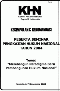 Membangun paradigma baru pembangunan hukum nasional